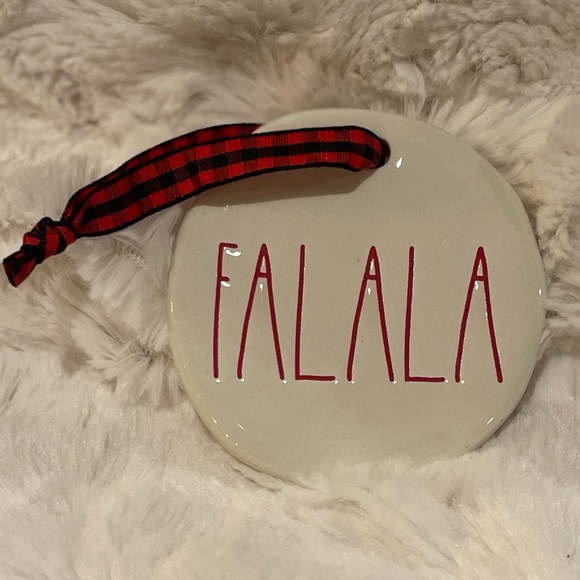 RAE DUNN by Magenta "FALALA, JINGLE, CHEER” Christmas Ornament Set of 3 - Picture 2 of 5